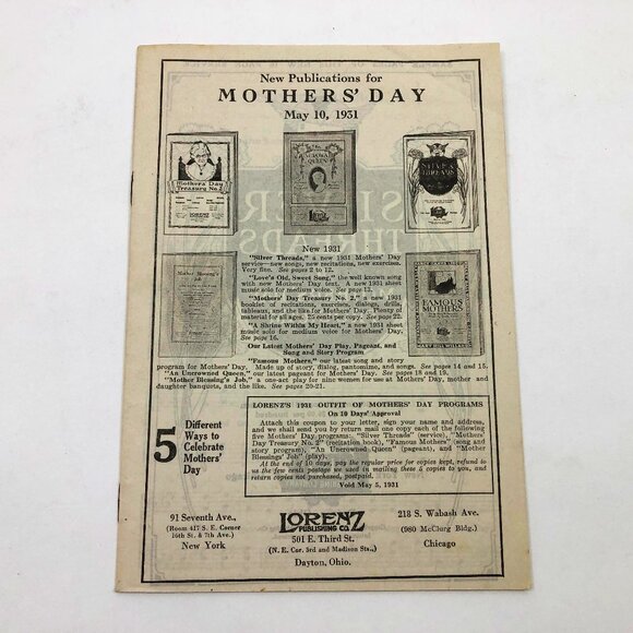 Vintage Music Booklet The King's Page & Mothers' Day 1931 Lorenz Publishing - Picture 2 of 5